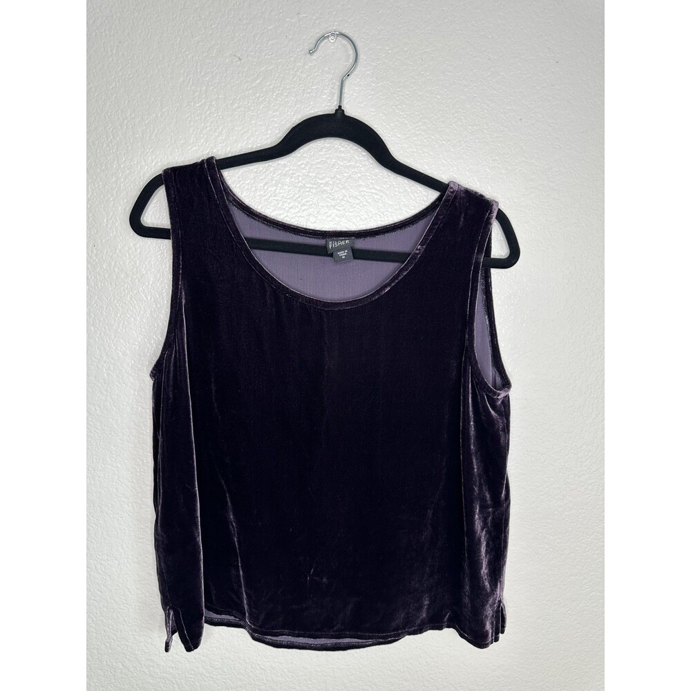 Eileen Fisher Tank Top Womens Medium Velvet Sleeveless Rayon Silk Blend Shirt
